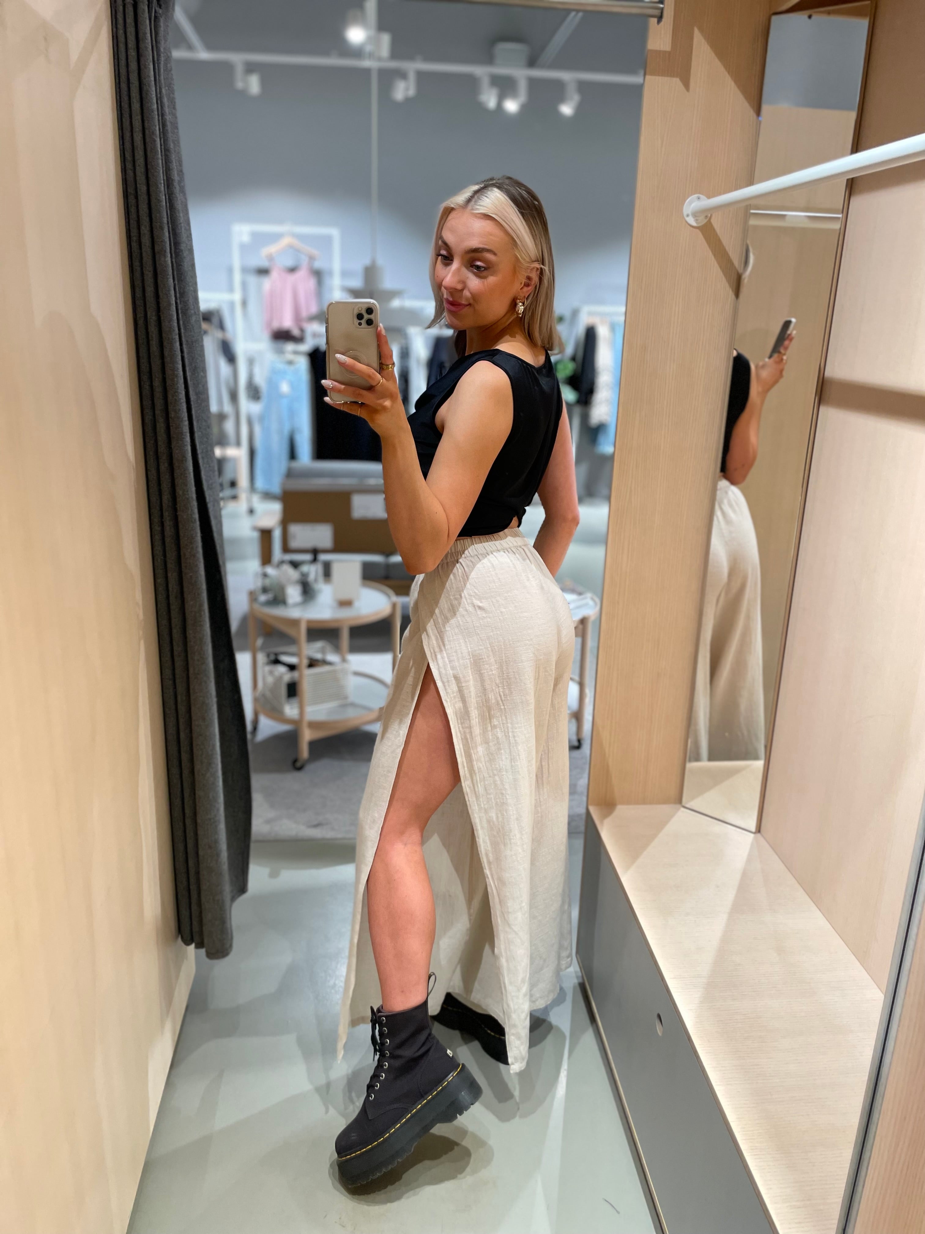 PCAGNES Trousers - Natural